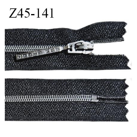 Fermeture zip 45 cm non séparable couleur noir largeur 25 mm glissière largeur 4 mm longueur 45 cm prix à l'unité