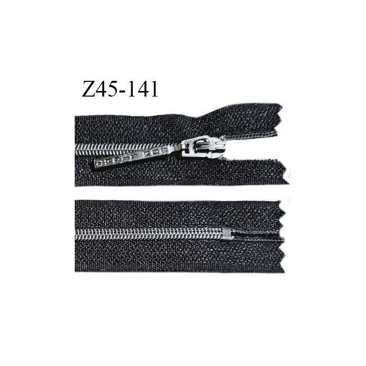 Fermeture zip 45 cm non séparable couleur noir largeur 25 mm glissière largeur 4 mm longueur 45 cm prix à l'unité