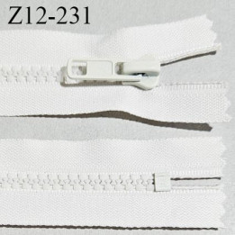 Fermeture zip moulée 12 cm non séparable couleur écru largeur 3 cm zip nylon 12 cm largeur 5 mm prix au mètre