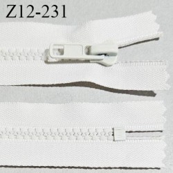 Fermeture zip moulée 12 cm non séparable couleur écru largeur 3 cm zip nylon 12 cm largeur 5 mm prix au mètre