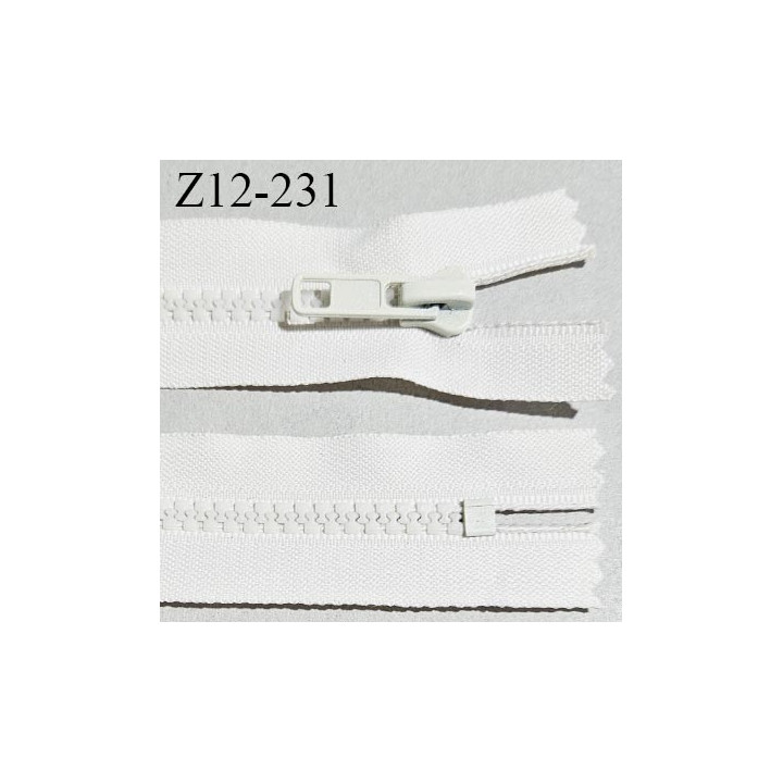 Fermeture zip moulée 12 cm non séparable couleur écru largeur 3 cm zip nylon 12 cm largeur 5 mm prix au mètre