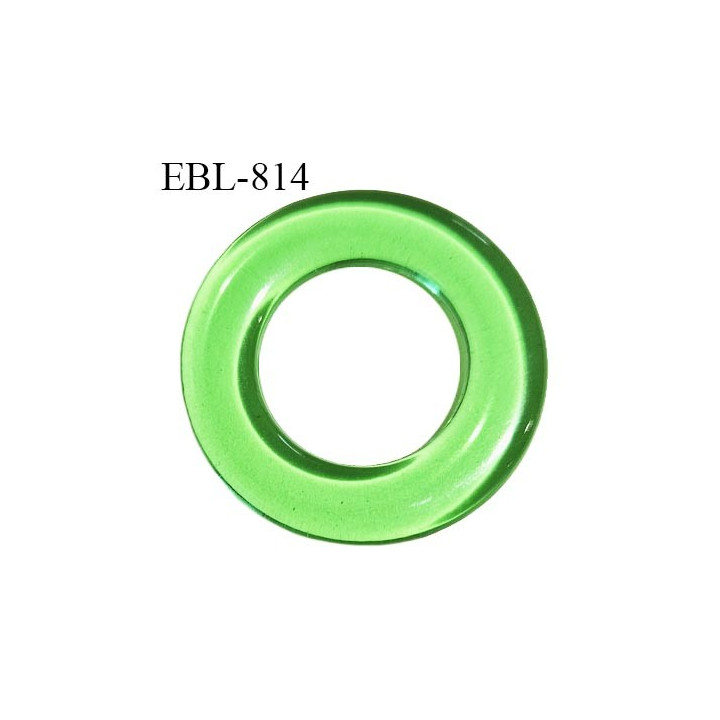 Anneau 14 mm en pvc couleur vert translucide diamètre intérieur 14 mm diamètre extérieur 27 mm épaisseur 3 mm prix à l'unité