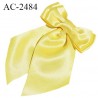 Accessoire décor ornement noeud satin couleur jaune clair largeur 10 cm hauteur totale 17 cm