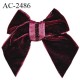 Accessoire décor ornement noeud velours couleur bordeaux largeur 7 cm hauteur totale 8 cm prix à l'unité