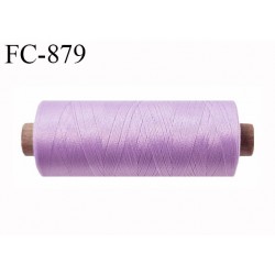 Bobine 500 m fil mousse polyamide n° 120 couleur lilas longueur de 500 mètres bobiné en France