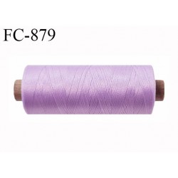 Bobine 500 m fil mousse polyamide n° 120 couleur lilas longueur de 500 mètres bobiné en France