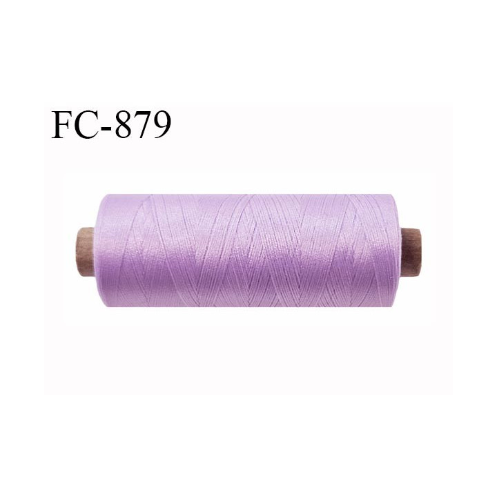 Bobine 500 m fil mousse polyamide n° 120 couleur lilas longueur de 500 mètres bobiné en France
