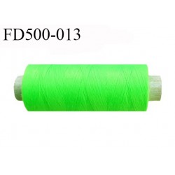 Destockage Bobine 500 m fil Polyester n° 120 couleur vert fluo 500 mètres bobiné en France
