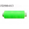 Destockage Bobine 500 m fil Polyester n° 120 couleur vert fluo 500 mètres bobiné en France