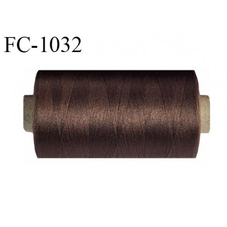 Bobine de 1000 m fil mousse polyamide n° 120 couleur marron longueur de 1000 mètres bobiné en France