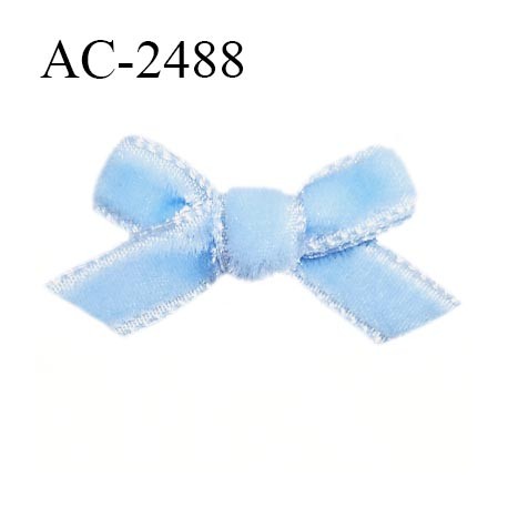 Noeud lingerie 30 mm haut de gamme en velours couleur bleu ciel largeur 30 mm hauteur 20 mm prix à l'unité
