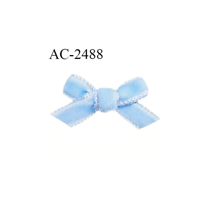Noeud lingerie 30 mm haut de gamme en velours couleur bleu ciel largeur 30 mm hauteur 20 mm prix à l'unité