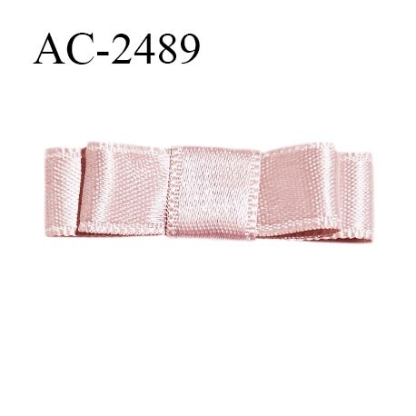Noeud lingerie 40 mm haut de gamme en satin couleur vieux rose largeur 40 mm hauteur 10 mm prix à l'unité