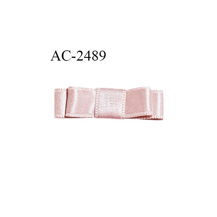Noeud lingerie 40 mm haut de gamme en satin couleur vieux rose largeur 40 mm hauteur 10 mm prix à l'unité