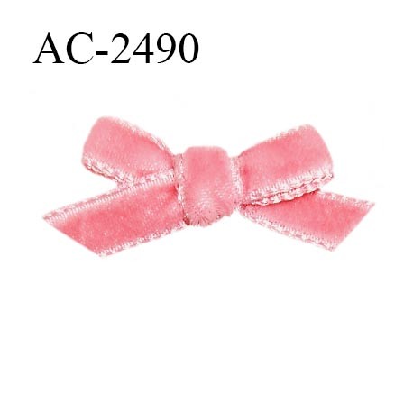 Noeud lingerie 30 mm haut de gamme en velours couleur rose largeur 30 mm hauteur 20 mm prix à l'unité
