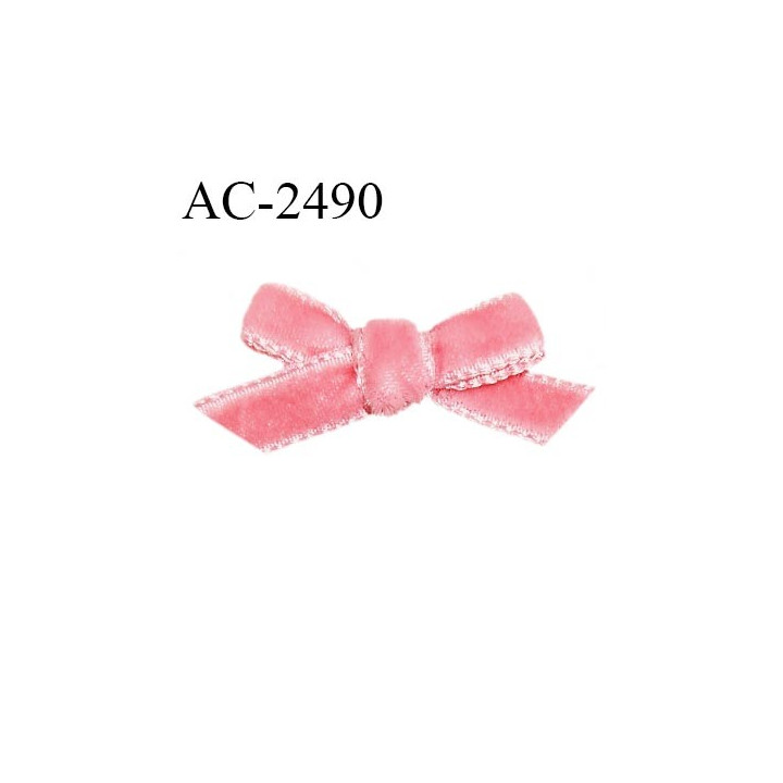 Noeud lingerie 30 mm haut de gamme en velours couleur rose largeur 30 mm hauteur 20 mm prix à l'unité