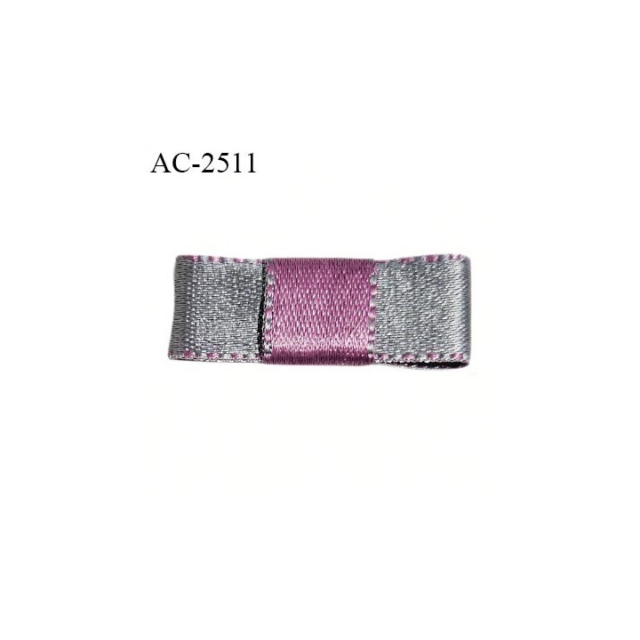 Noeud lingerie 30 mm haut de gamme en satin couleur gris et violet largeur 30 mm hauteur 10 mm prix à l'unité