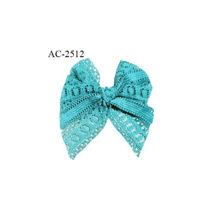 Noeud lingerie 50 mm haut de gamme en dentelle couleur bleu vert largeur 50 mm hauteur 60 mm prix à l'unité