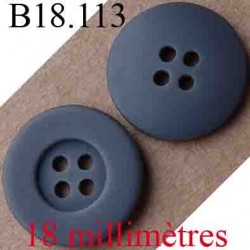 bouton 18 mm couleur gris mat 4 trous diamètre 18 mm