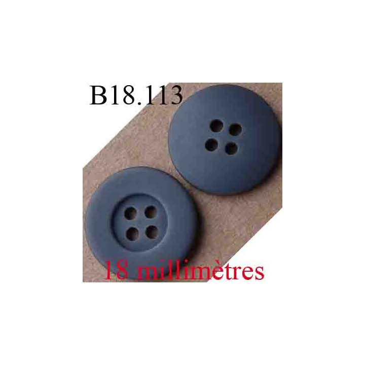 bouton 18 mm couleur gris mat 4 trous diamètre 18 mm