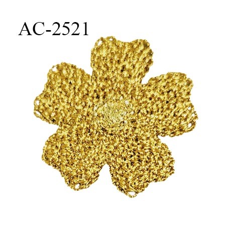 Décor lingerie et autres 25 mm haut de gamme fleur brodée doré avec centre doré longueur 25 mm prix à l'unité