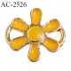 Décor bouton en métal pour lingerie et autres 18 mm haut de gamme fleur orange et doré prix à l'unité