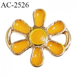 Décor bouton en métal pour lingerie et autres 18 mm haut de gamme fleur orange et doré prix à l'unité