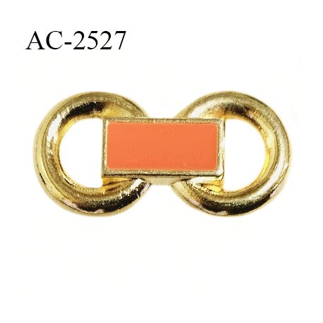 Décor double anneau en métal pour lingerie et autres 25 mm haut de gamme orange et doré prix à l'unité