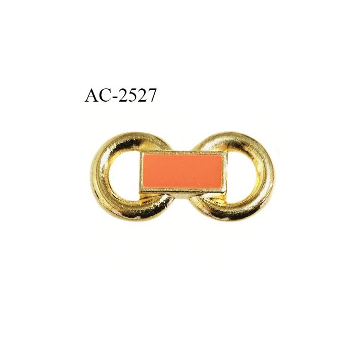 Décor double anneau en métal pour lingerie et autres 25 mm haut de gamme orange et doré prix à l'unité