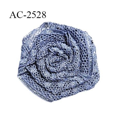 Décor lingerie et autres 30 mm haut de gamme fleur dentelle couleur gris bleuté diamètre 30 mm prix à l'unité