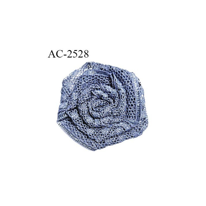 Décor lingerie et autres 30 mm haut de gamme fleur dentelle couleur gris bleuté diamètre 30 mm prix à l'unité