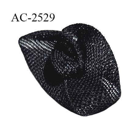 Décor lingerie et autres 25 mm haut de gamme fleur mousseline couleur noir longueur 25 mm largeur 20 mm prix à l'unité