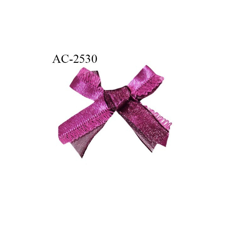 Noeud lingerie 40 mm haut de gamme couleur fuchsia et bordeaux largeur 40 mm hauteur 35 mm prix à l'unité
