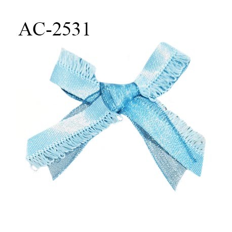 Noeud lingerie 40 mm haut de gamme couleur bleu ciel largeur 40 mm hauteur 35 mm prix à l'unité