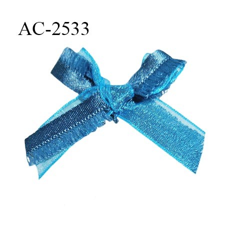 Noeud lingerie 40 mm haut de gamme couleur bleu largeur 40 mm hauteur 35 mm prix à l'unité