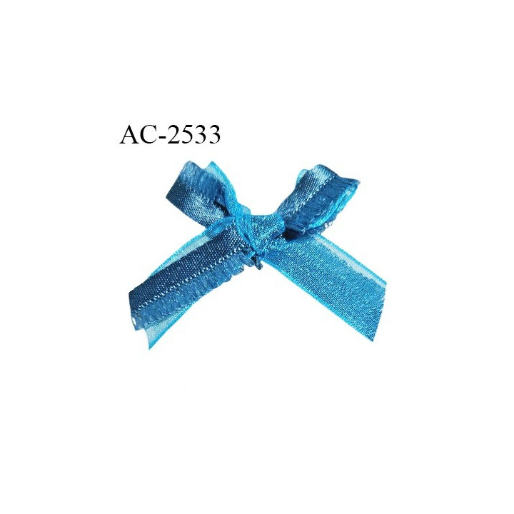 Noeud lingerie 40 mm haut de gamme couleur bleu largeur 40 mm hauteur 35 mm prix à l'unité