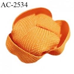 Décor lingerie et autres 30 mm haut de gamme fleur en ruban sergé couleur orange diamètre 30 mm prix à l'unité