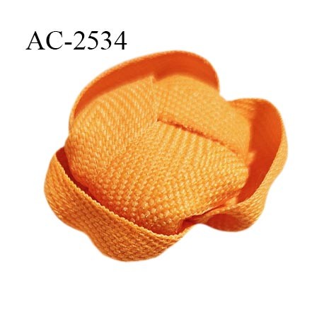 Décor lingerie et autres 30 mm haut de gamme fleur en ruban sergé couleur orange diamètre 30 mm prix à l'unité