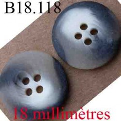 bouton 18 mm couleur blanc noir gris marbré 4 trous diamètre 18 mm