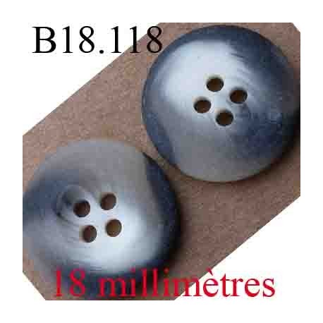 bouton 18 mm couleur blanc noir gris marbré 4 trous diamètre 18 mm