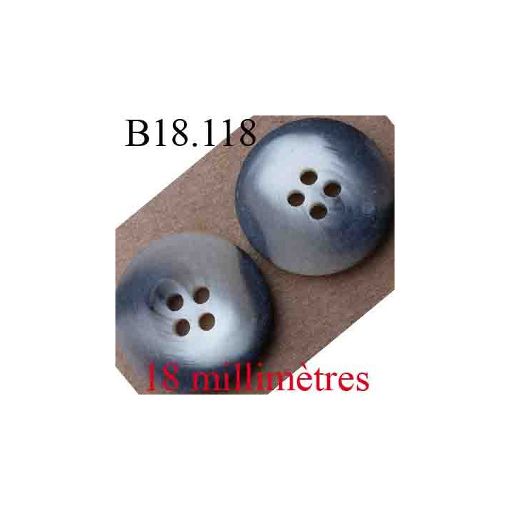 bouton 18 mm couleur blanc noir gris marbré 4 trous diamètre 18 mm