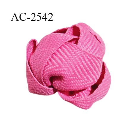Décor lingerie et autres 30 mm haut de gamme fleur en ruban sergé couleur rose diamètre 30 mm prix à l'unité