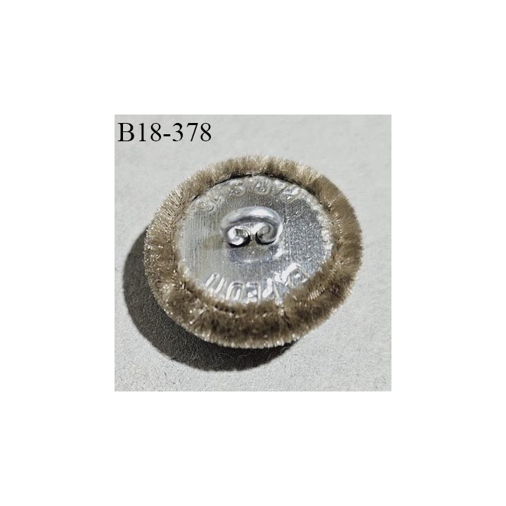 Bouton 18 mm couleur marron et taupe style velours accroche avec un anneau diamètre 18 mm épaisseur 8 mm prix à la pièce