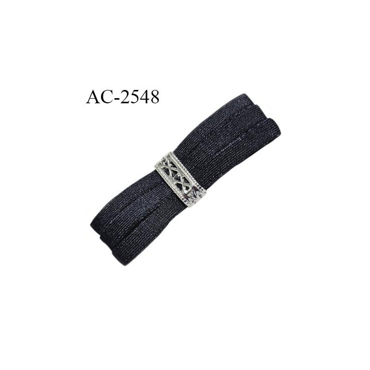 Noeud lingerie 55 mm haut de gamme en lycra couleur noir largeur 45 mm hauteur 15 mm prix à l'unité