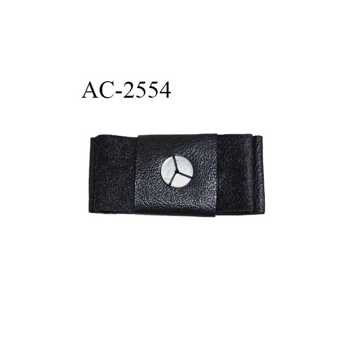 Noeud lingerie 55 mm haut de gamme simili cuir couleur noir largeur 55 mm hauteur 55 mm prix à l'unité
