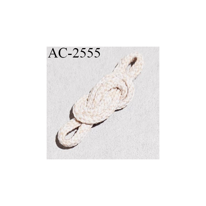 Noeud lingerie 30 mm cordon chiné couleur écru et beige rosé largeur 12 mm hauteur totale 30 mm prix à l'unité