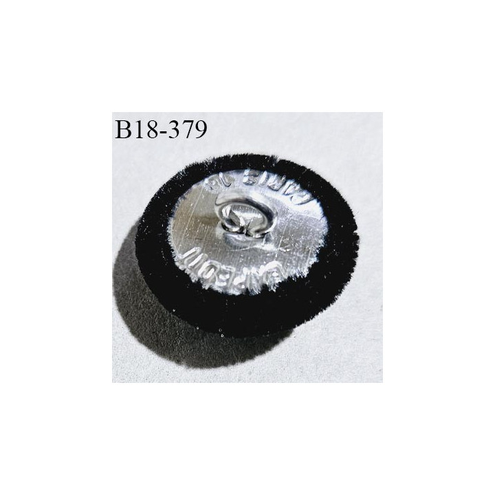 Bouton 18 mm couleur noir style velours accroche avec un anneau diamètre 18 mm épaisseur 8 mm prix à la pièce