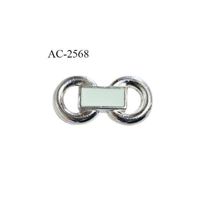 Décor double anneau en métal pour lingerie et autres 25 mm haut de gamme vert pâle et doré longueur 25 mm