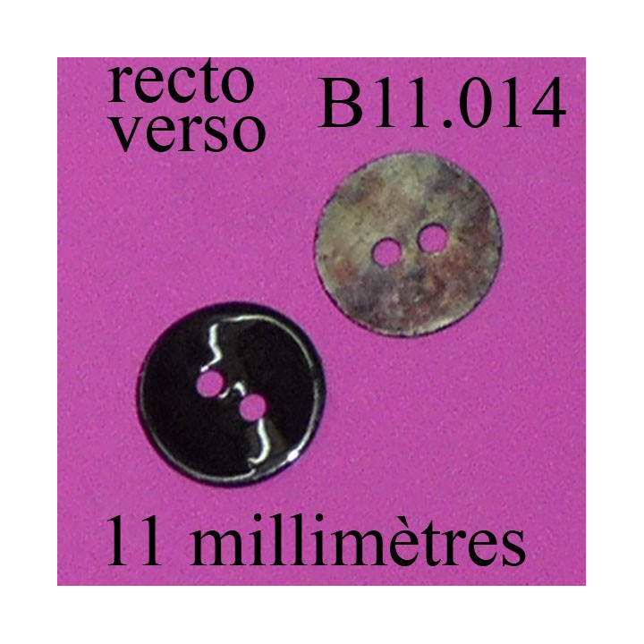 bouton 11 mm couleur noir et nacre