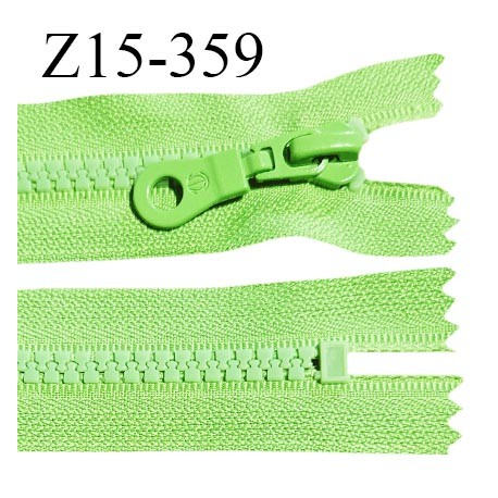 Fermeture zip 15 cm non séparable couleur vert largeur 3 cm zip nylon longueur 15 cm largeur 6 mm prix à la pièce